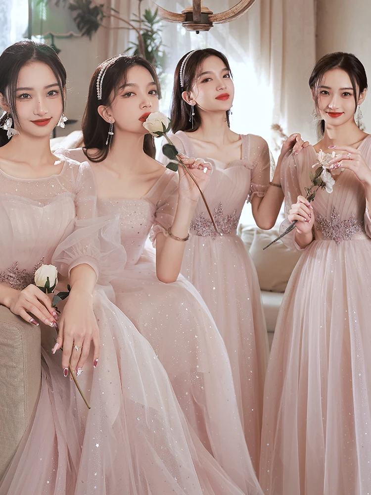 

Розовое длинное платье для подружек невесты 2026: Новинка, элитное платье для выступлений, для подруг, сестер, хоровых коллективов