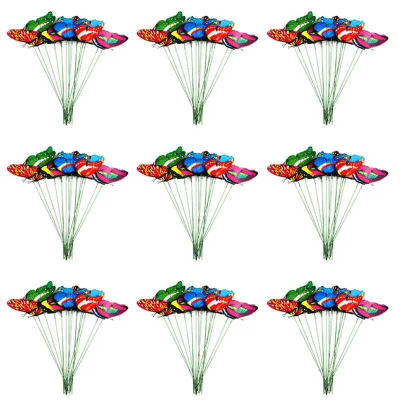 

ABLQ 100 шт. ПВХ бабочка открытый двор поделки открытый декор бабочки для офиса и сада 25 см