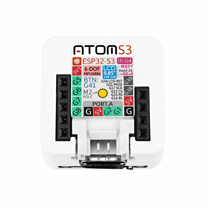 M5Stack ATOMS3 Dev Kit resmi dengan layar 0.85 inci pengontrol dapat diprogram utama IoT aplikasi tertanam IoT portabel