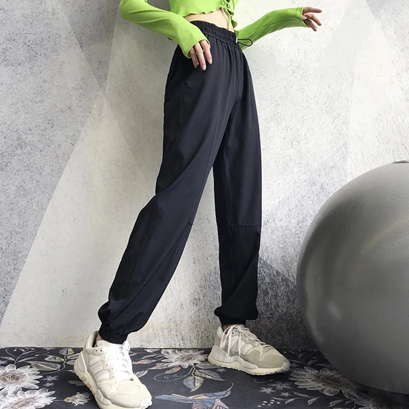 Women Loose Jogger Pants High Waist Elastic Sport Running Trousers With Pocket Gym Workout Harem Pant Sportswear Yoga Sweatpants