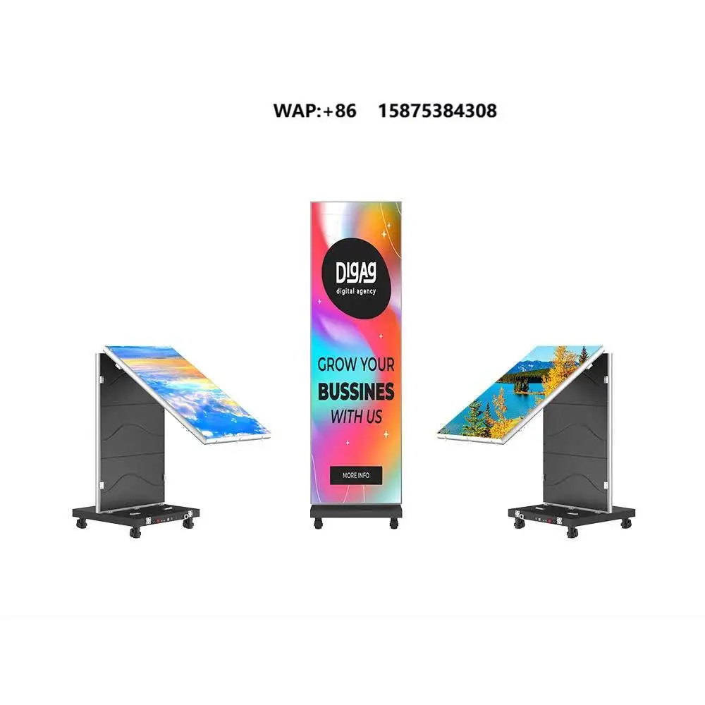 High Quality P2.5 GOB LED Poster Display Foldable Indoor Advertising Screen with 800cd/m Brightness and 5-Year Warranty