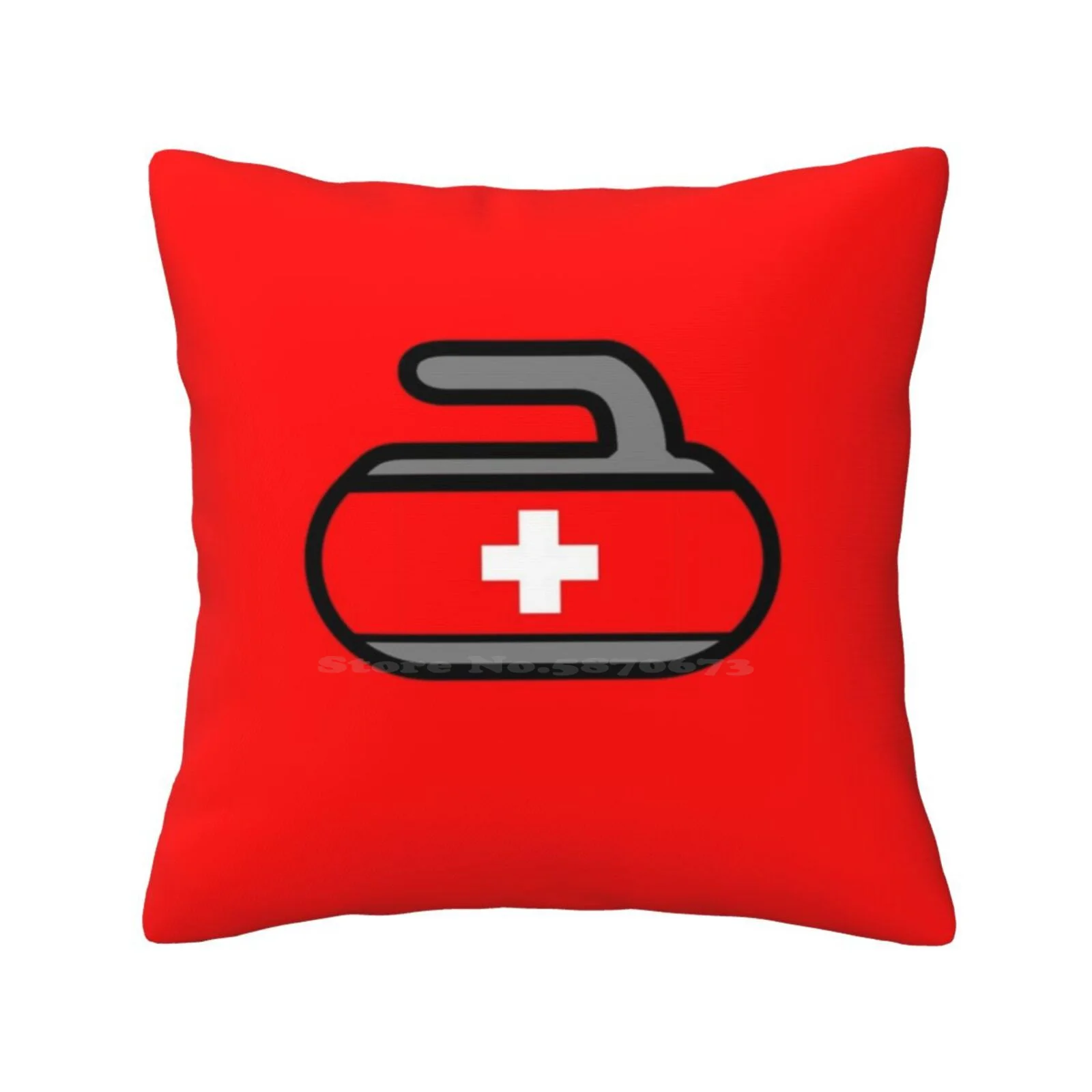 Switzerland Rocks! Curling Rockers Pillow Cover Hug Pillowcase Swiss Switzerland Flag Curling Rockers Stone Rocks