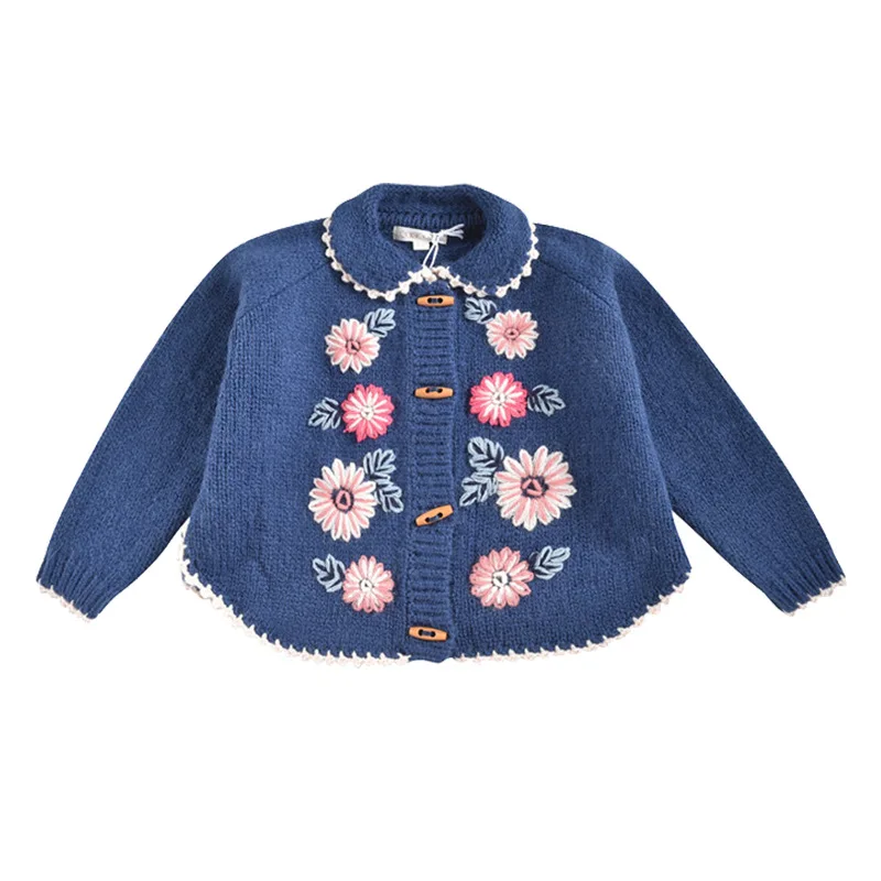 Vestiti per bambini coreani maglieria maglioni per il 2024 nuovo autunno inverno neonate Outwear Cardigan Jeans abbigliamento per bambini