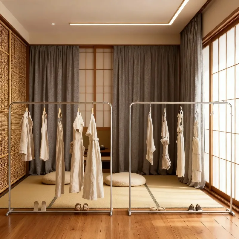 Luxury Gold Clothes Rack Iron Art Stylish Clothing Rack with 100-150CM Length for High-End Home Interior Retail Store Decoration
