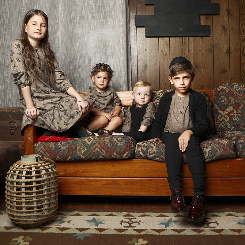 

AA AW25 Printed Linen + Knit Shabbos Collection Kids Clothing Boys And Girls Bro And Sis Family Matching Clothing