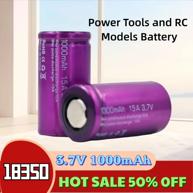 

18350 3.7V 1000mAh Power Tools and RC Models Battery