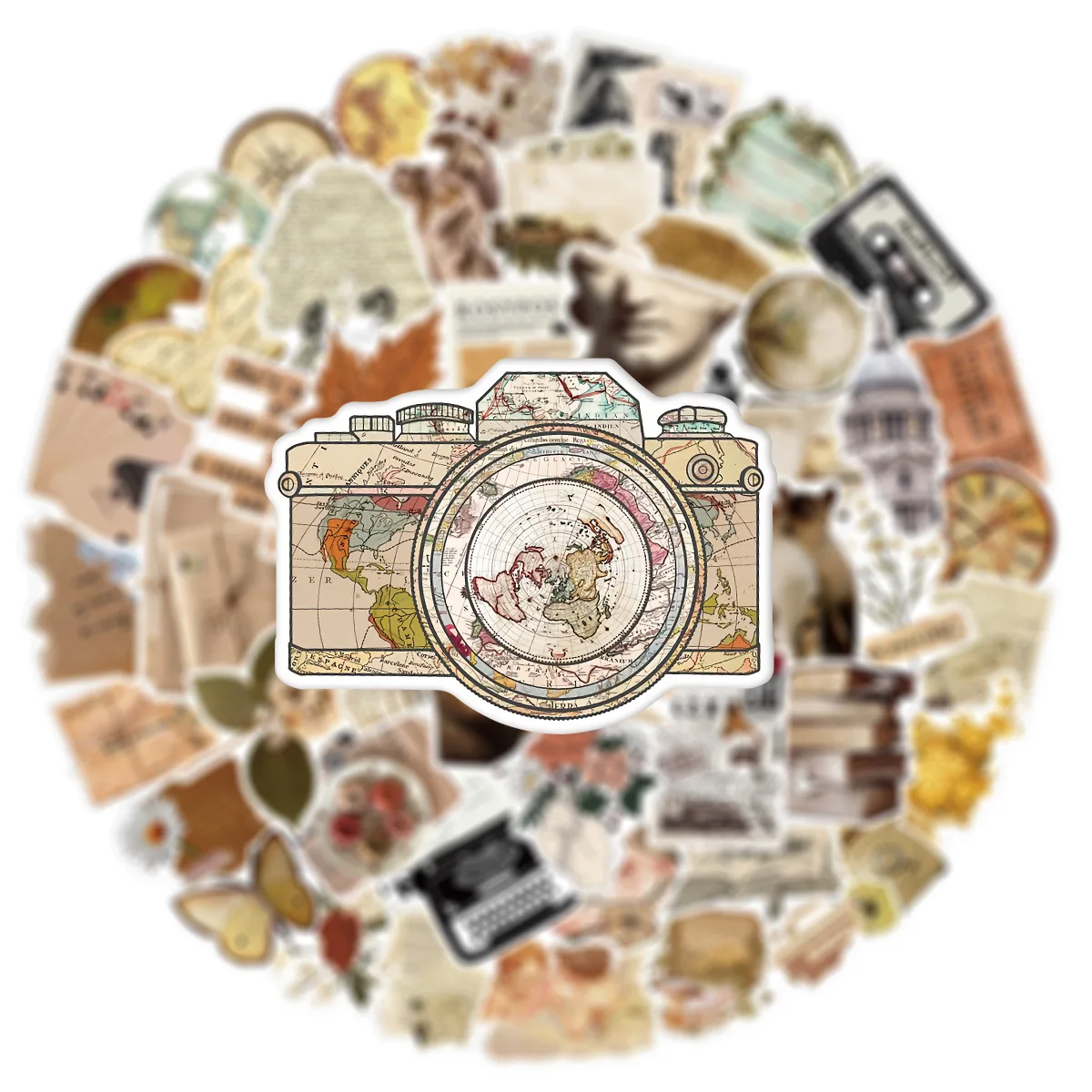 Imagem -02 - Retro Art Pattern Waterproof Graffiti Sticker Estética Decorativa Bagagem Copa Laptop Telefone Scrapbook Kids Adesivos 10 Pcs 30 Pcs 50 Pcs