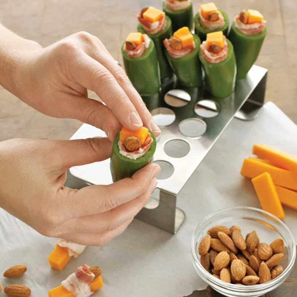 

Stainless Steel Jalapeno Grill Rack Pepper Roasting Rack Bbq Accessory Durable Multipurpose Outdoor Grilling Delicate Details