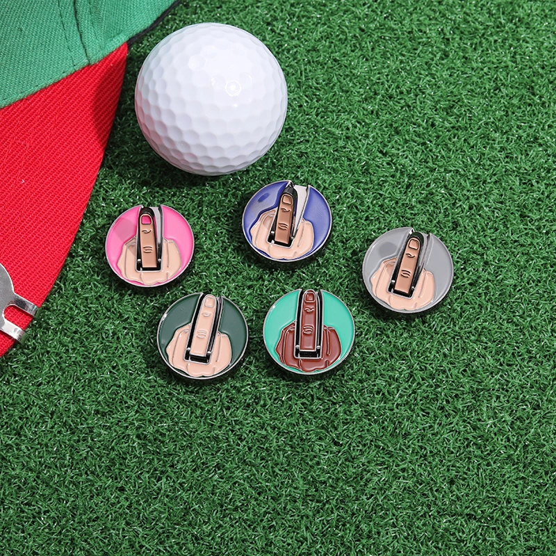 Golf Ball Marker Golf Hat Clip Marker Funny Middle Finger Golf Ball Position Mark Magnetic Removable Golf Accessories For Golfer