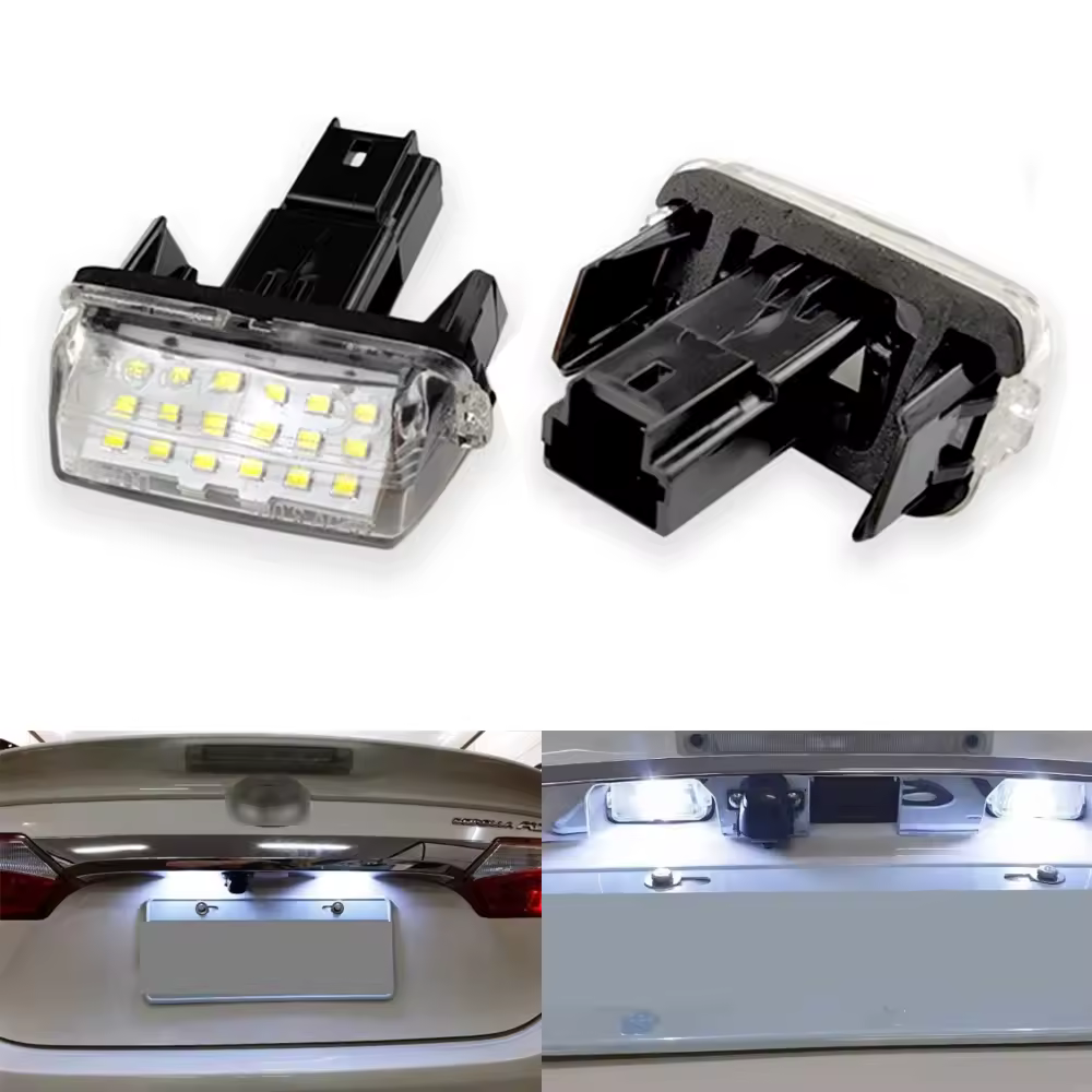 2 יחידות מנורת לוח רישוי LED עבור טויוטה ורסו 2009-2012 E`Z YARIS LEVIN CAMRY COROLLA 2007-2014 AURIS AVENSIS 2008-2013