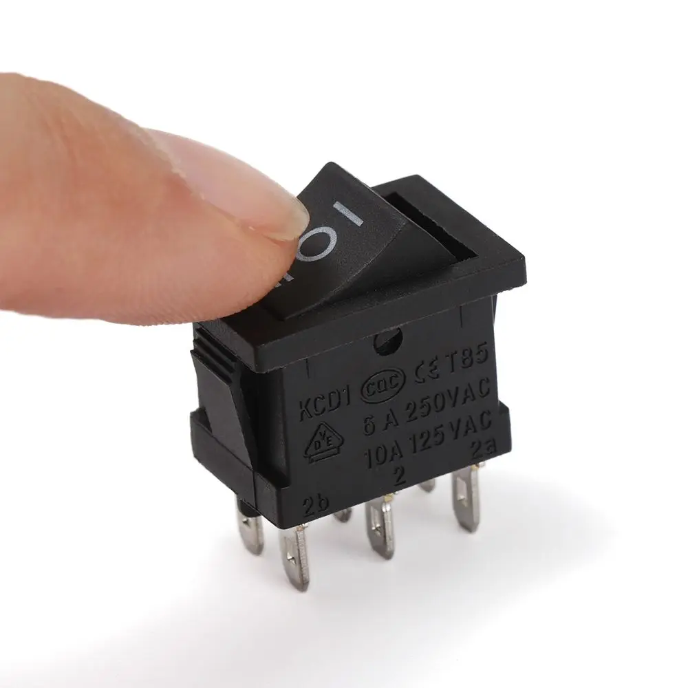 5Pcs 3A 250V Snap-in SPST Rocker Switch 15x21mm KCD1 Power Buttons Push Button Switches
