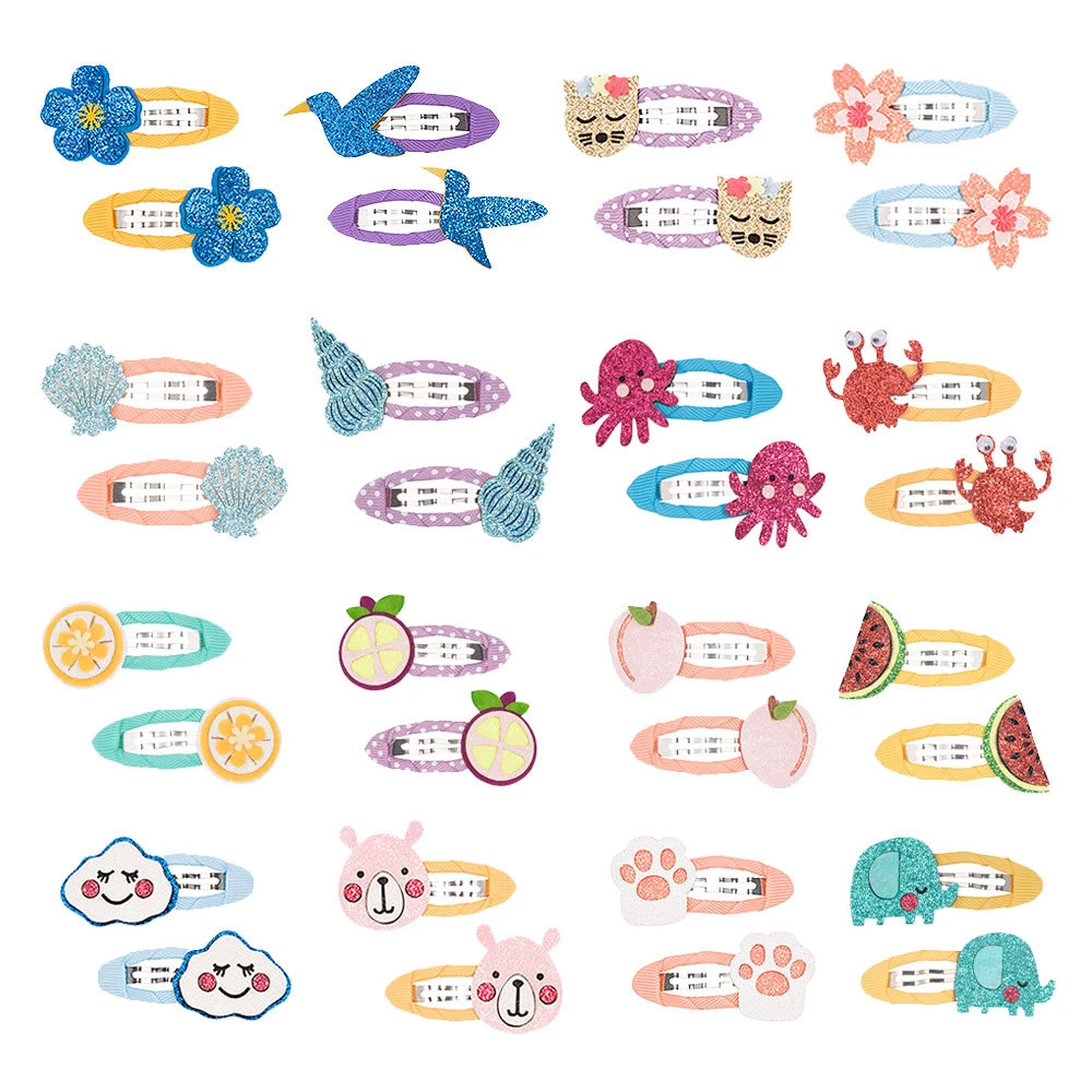 

1 пара заколок для волос для маленьких девочек, заколка для волос для новорожденных детей, аксессуары для волос, повязки для волос, одежда, фотография, цветок, кошачья лапа, заяц, фрукты