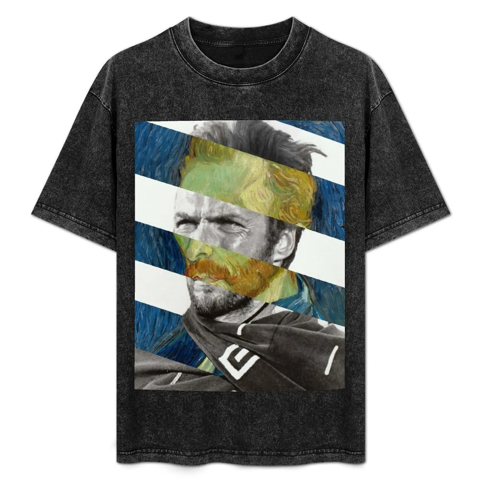 

Van Gogh’s Self Portrait and Clint Eastwood - Pop Retro Vintage Collage T-Shirt valentines clothes heavy weight t shirts for men