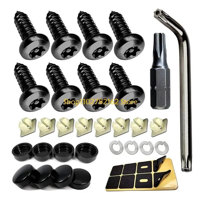 

547B Quick & Secure License Plate Fasteners Set Metal License Plate Screws for Car
