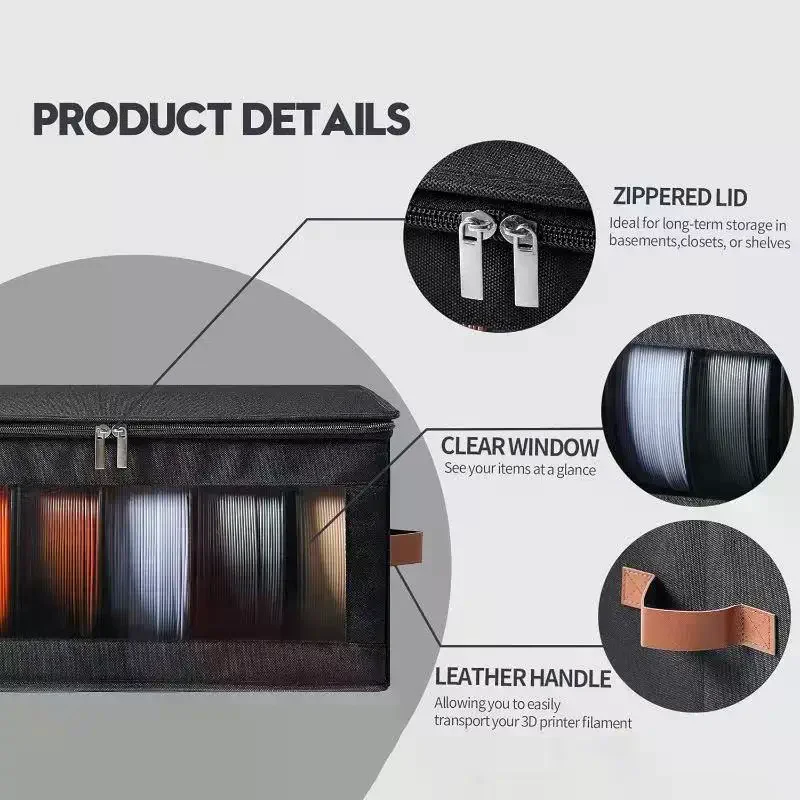 Filament Storage Box - 3D Printer Filament Storage Containers 3D Printing Accessories Holder Rack For Home, Office Workshop