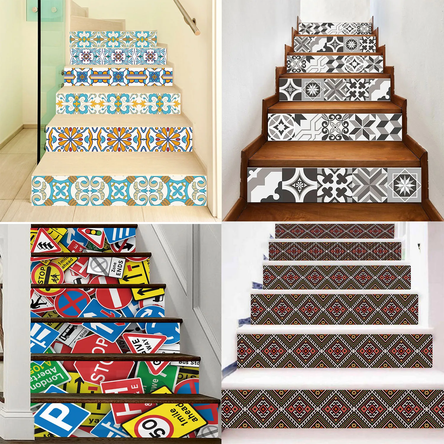 

PVC self-adhesive stair decoration stickers, self-adhesive stair stickers for home decoration (6 sheets/set)