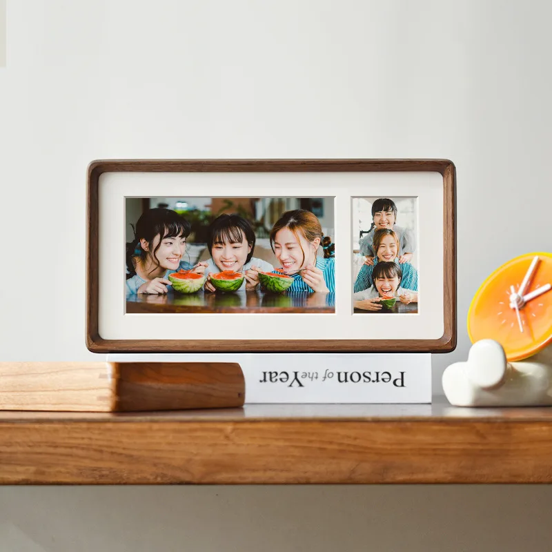 New Stylish DIY Dual and Triple Grid Photo Frames Creative Solid Wood Tabletop Display Frame Solid Wood Picture Holder