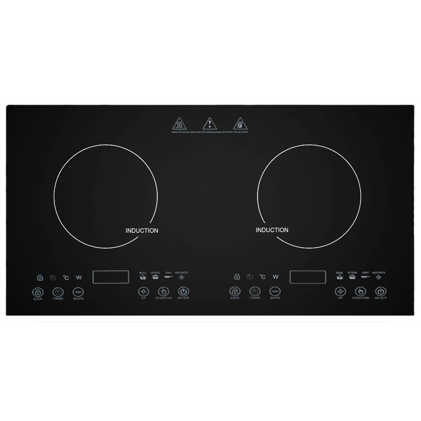 New design black induction hob portable cooktop smart home display induction stove slimdouble induction cooker