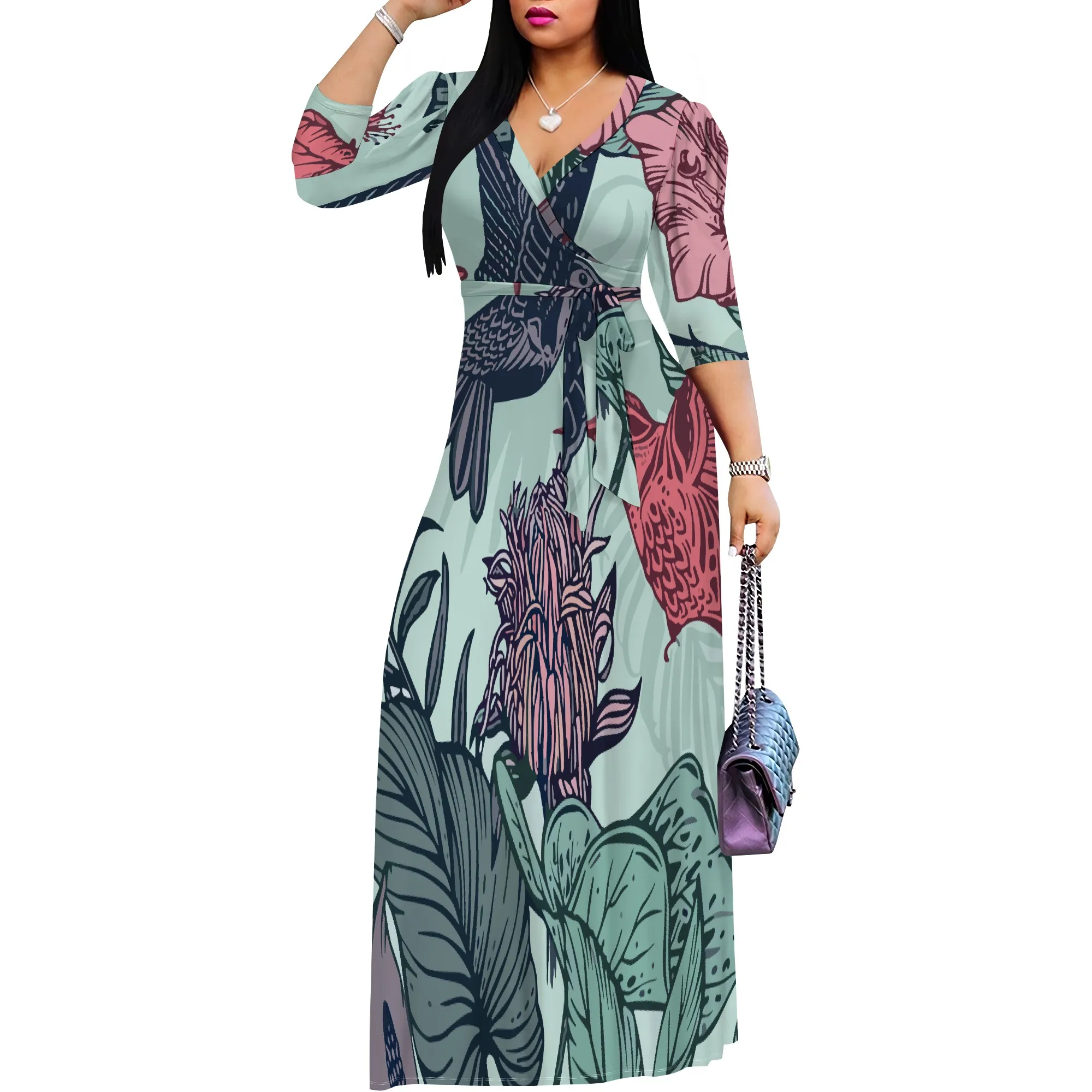 Women's Casual Sexy V Neck 3/4 Sleeves Club wear Party Outfits - Image 6