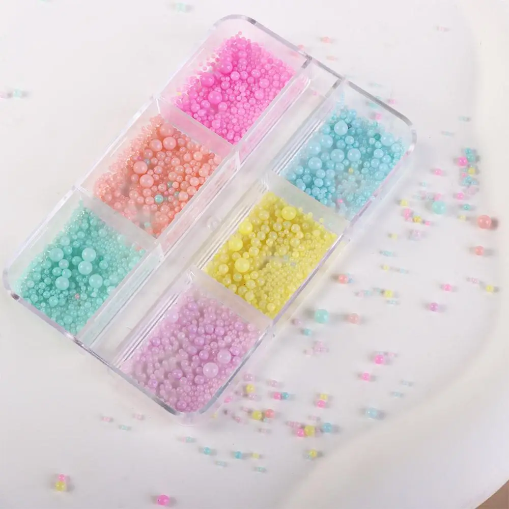 Accessories Jewelry Making Mini Metal Beads 3D Nail Art Decoration Macaron Color Bubble Beads Nail Charms Nail Art Rhinestones