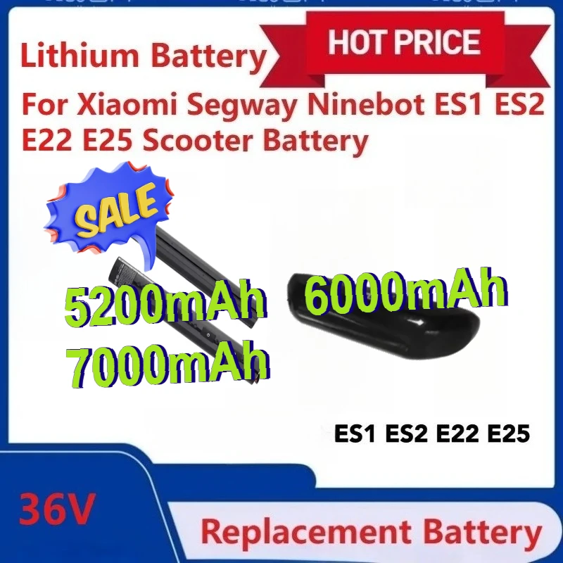 

36V Lithium Battery 5200-7000mAh pack for Xiaomi Segway Ninebot ES1 ES2 E22 E25 Scooter External Battery