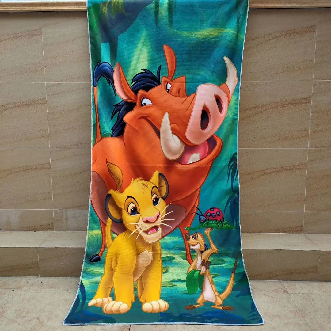 Cartoon Simba Lion King Winnie Marie Cat Toy Story Baby Bath Towels 75X150cm Microfibre Wash Kids Adult Beach Swimming Towel