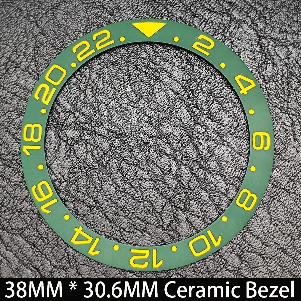 Schräge 38mm * 30,6mm Keramik/Aluminium Blau Leuchtende Lünette GMT und Taucheruhr-Einsatz Passend für 40mm Uhrengehäuse Ersatz-Uhrenteil – Detail 11