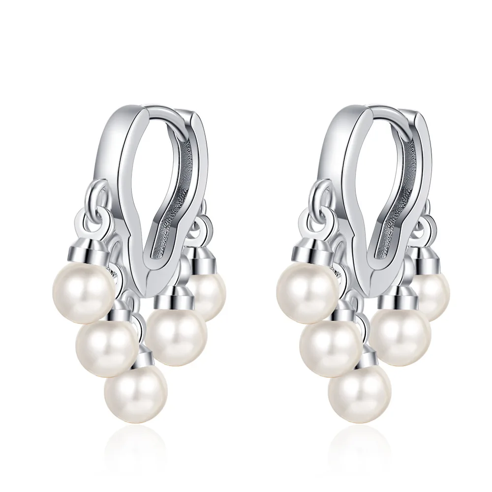 S925 Sterling Silver Cloud Pearl Earrings Exquisite Style Wavy Pattern Women's Earrings