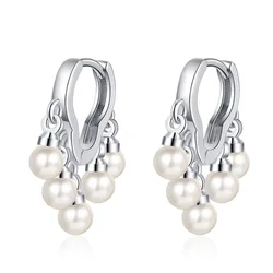 S925 Sterling Silver Cloud Pearl Earrings Exquisite Style Wavy Pattern Women's Earrings