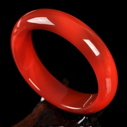 Chinese Charm Natural Red Agate Handcarved Bracelet Jade Hand Ring Exquisite Jewelry Fashion Bangle Exquisite Holiday Gift