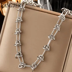 PANGJERY 316L Stainless Steel Entangled Lines Necklace For Women Classic Hip Hop Clavicle Chain Party Jewelry Gifts Wholesale