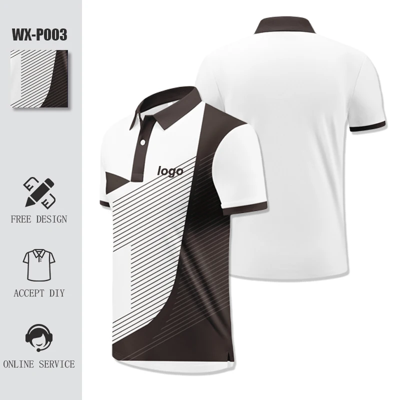 

Custom DIY Men's Casual Polo Shirt Embroidered Logo Print Adults Comfortable Golf Shirt Outdoor Quick Dry Sports Shirts WX-P003
