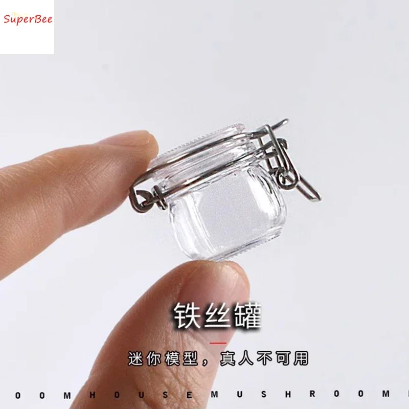 Dollhouse Mini Simulation Transparent Plastic Bottle/sealed Tank/storage Tank Model Kitchen Furniture Decorative Accessories