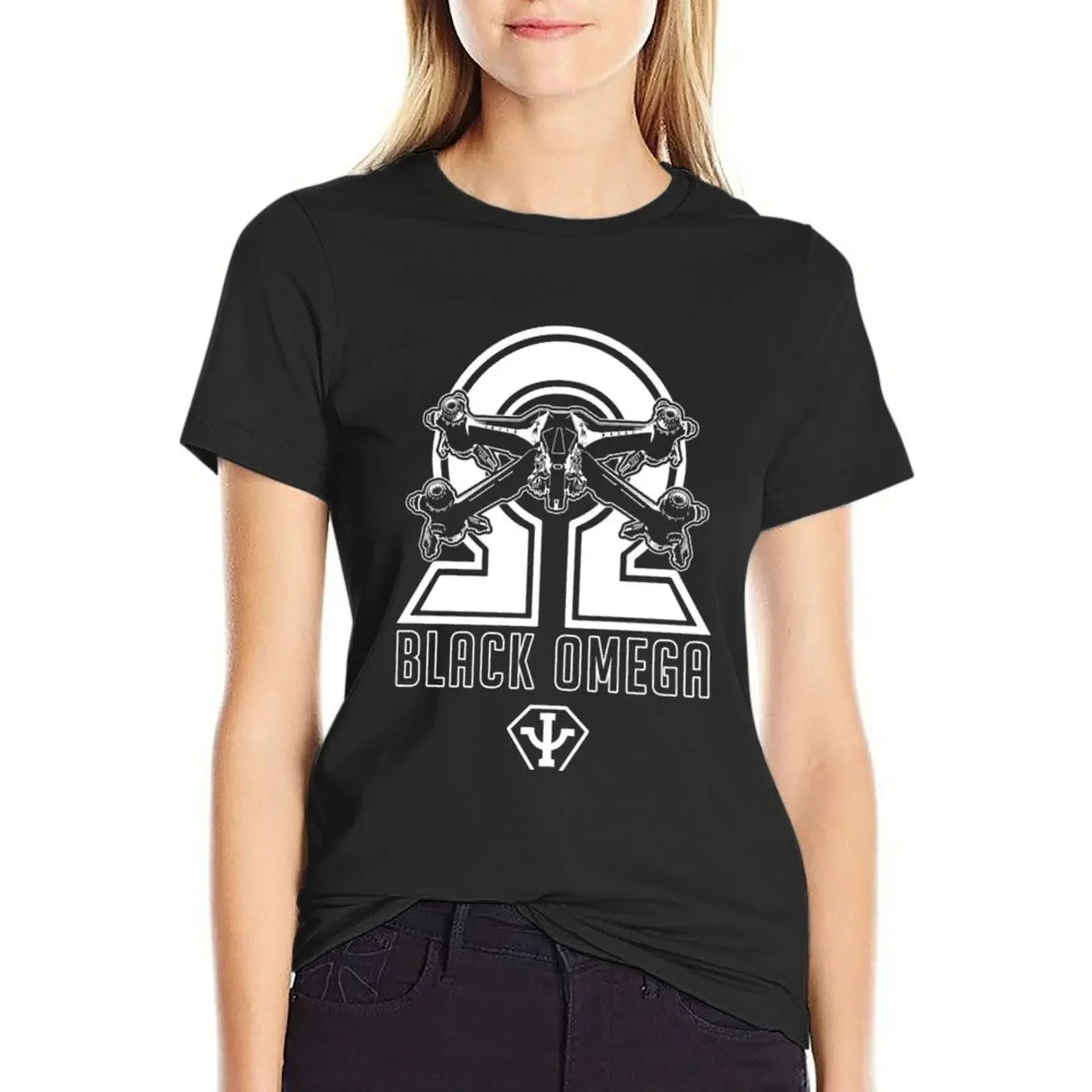 Babylon 5 - B5 - Black Omega - Starfury (Psi Logo) T-shirt Female clothing graphics rock and roll t shirts for Women