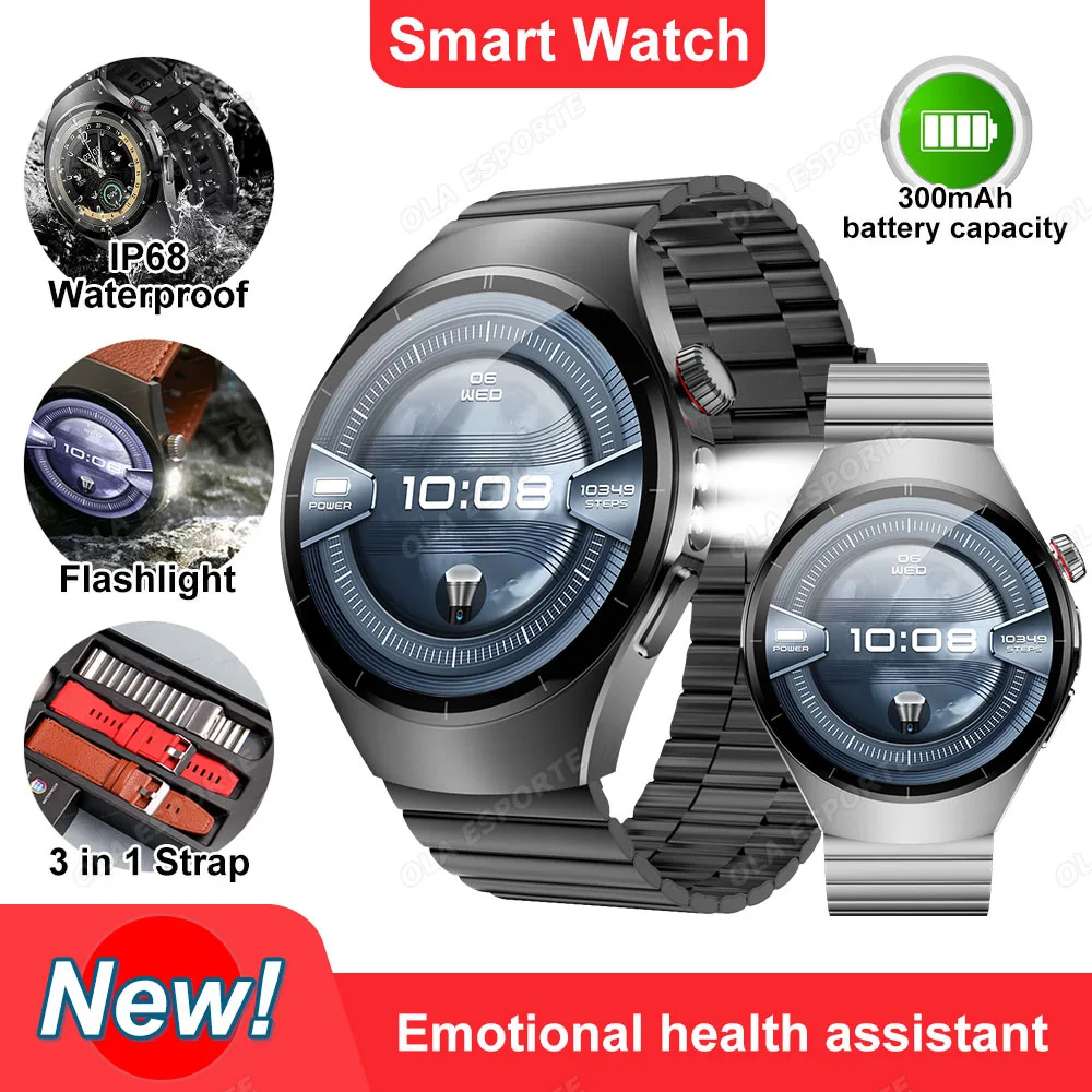 

Новые мужские умные часы HD AMOLED-экран Bluetooth Call Health Smartwatch IP68Водонепроницаемые фитнес-часы Спортивные часы Светодиодный фонарик