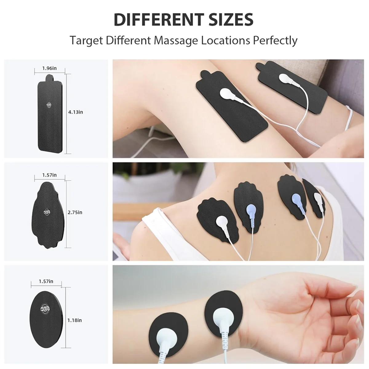 A05RP 10 Pairs Unit Electrode Pads ,3.5mm Snap Replacement Pads for Electrotherapy Reuse More Than 30 Times