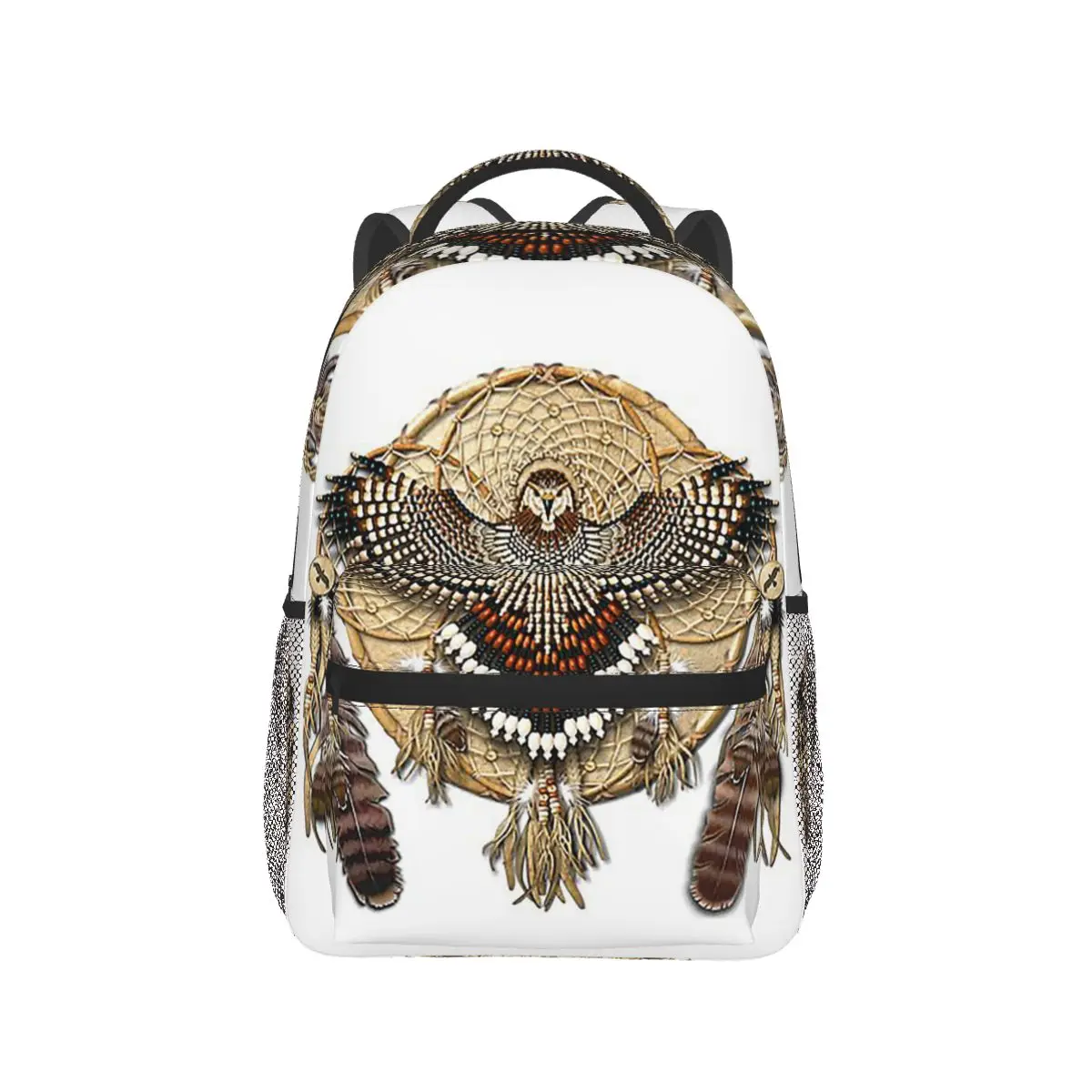حقيبة ظهر Red-Tail Hawk Dreamcatcher Mandala للطلاب والأولاد والبنات حقيبة كتب للأطفال حقيبة مدرسية حقائب كتف للكمبيوتر للرجال والنساء #4