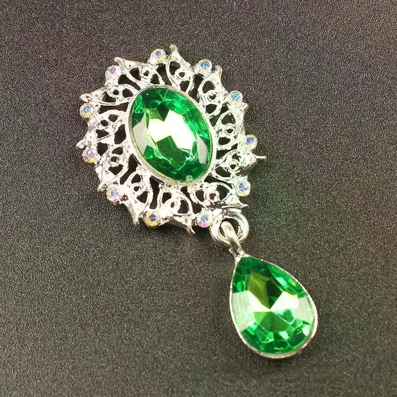 5Pcs Water Droplets Brooch Accessories Garment Decorative Sparkling Crystal Sewing Button Alloy Rhinestone Pendant