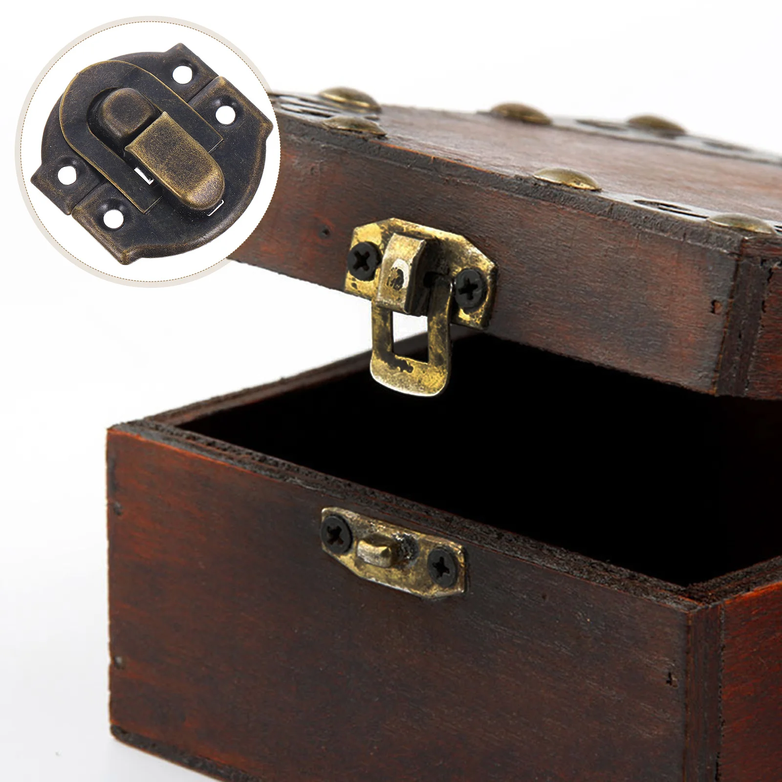 

20Pcs Jewelry Box Lock Hasps Vintage Metal Latch Durable Catch for Chest Case Buckle Hardware 3x2.8cm Hasps