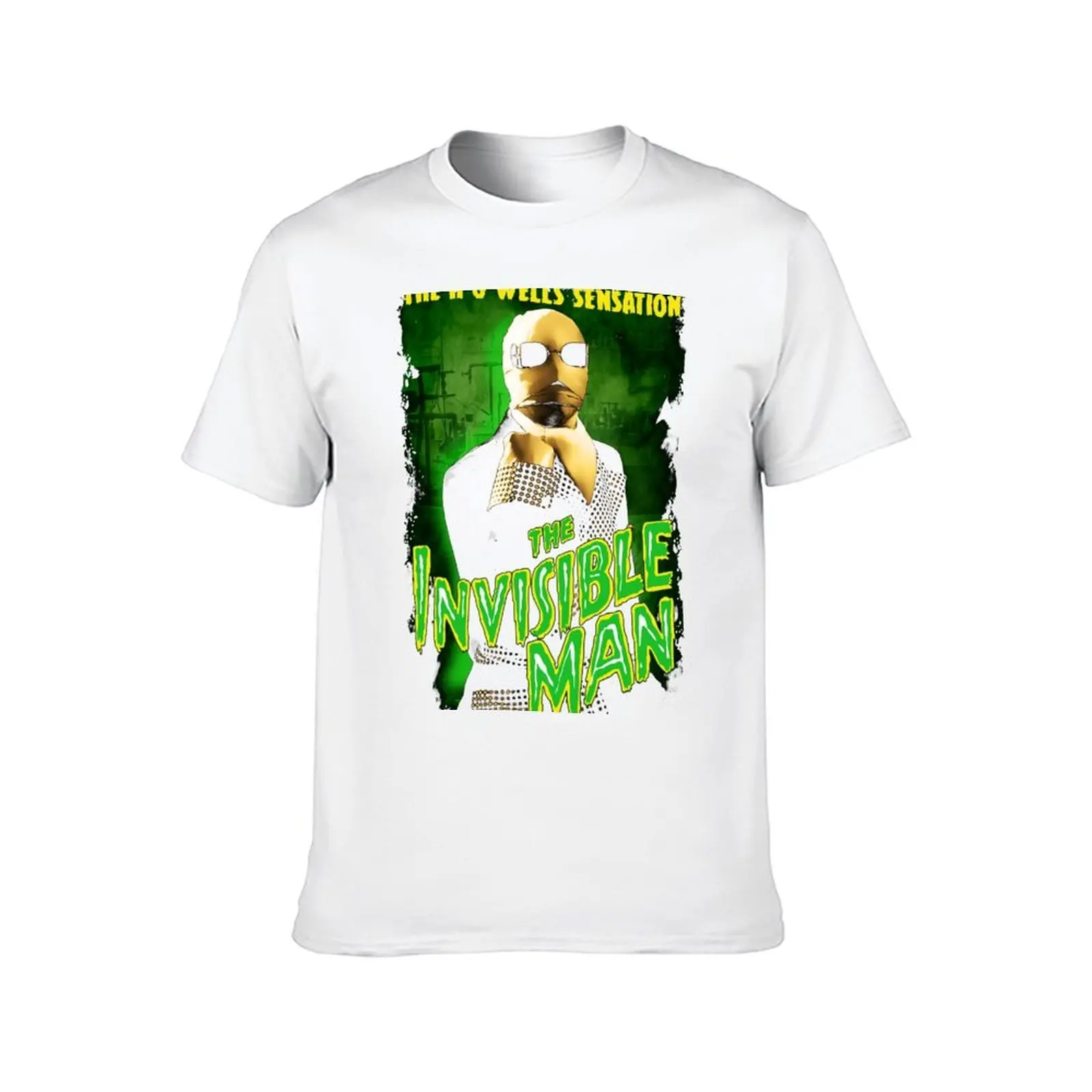 H G Wells The Invisible Man Movie تي شيرت قطن تي شيرت رجل 100% قطن أسود تي شيرت عادي للرجل حزمة تي شيرت #2