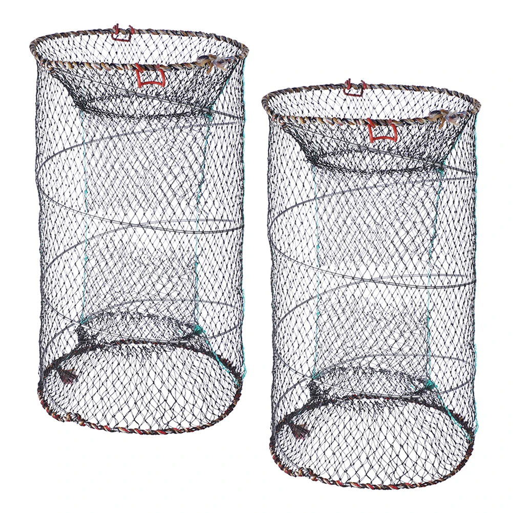 

2pcs Foldable Fishing Net Bait Cage for Catching Shrimp Catfish Crab Aquarium Fishnet Collapsible Crawfish