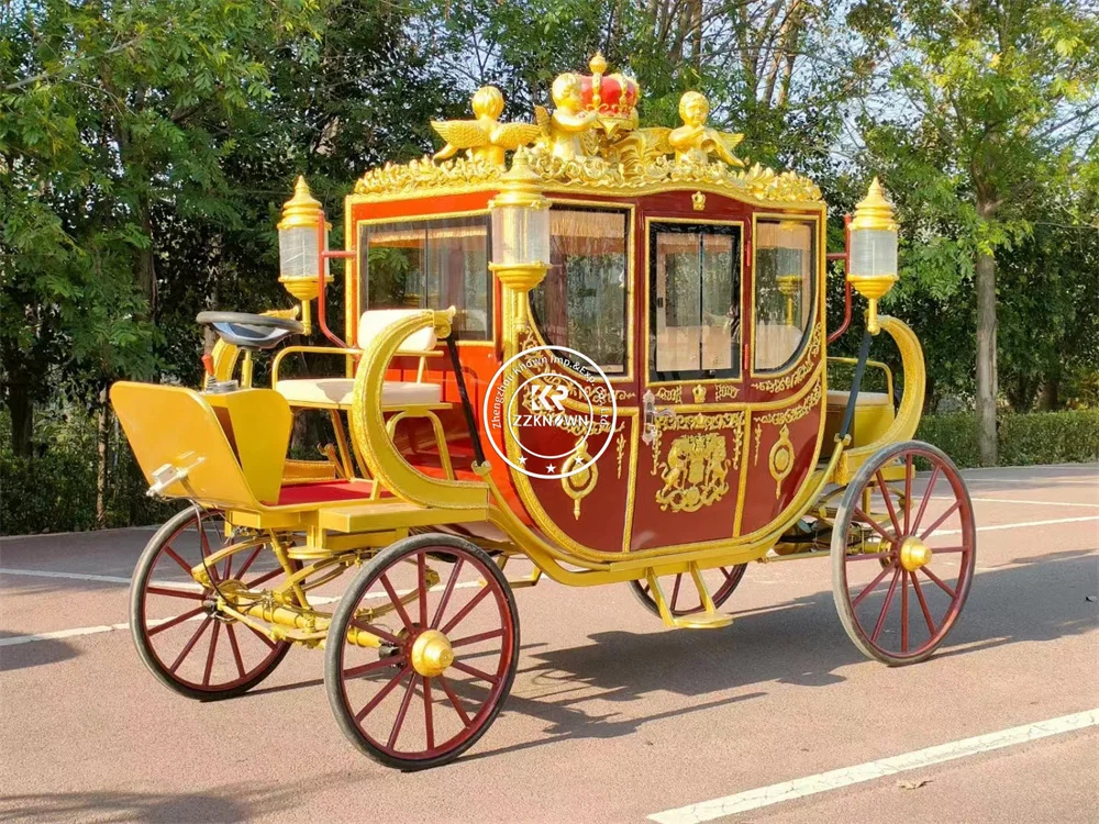European Royal Customizable Royal Carriage Horse Drawn Classic Elegant Royal Form Royal Carriage For Tourism Display