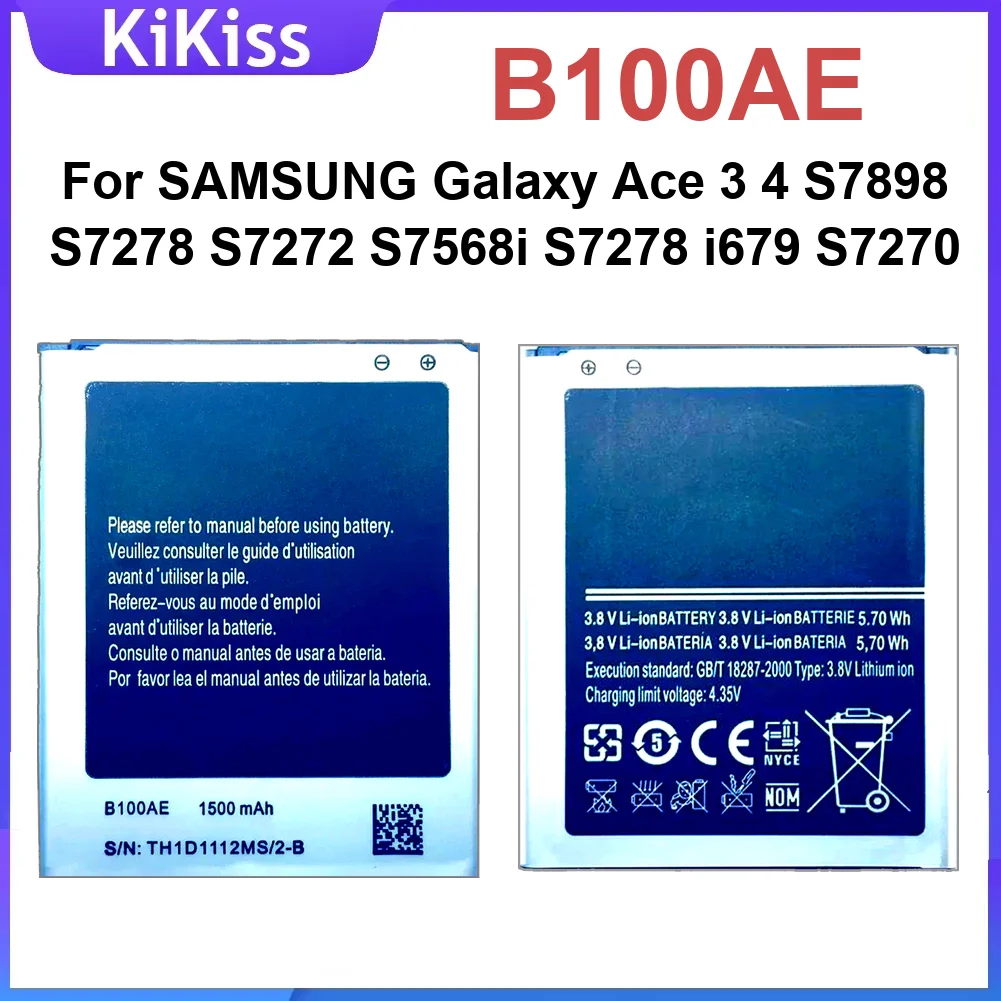 

Аккумулятор 1500 мАч для Samsung Galaxy Ace 3 4 S7898 S7278 S7272 S7568i I679 S7270 S7262 I699i G313H G318h Аккумулятор для мобильного телефона