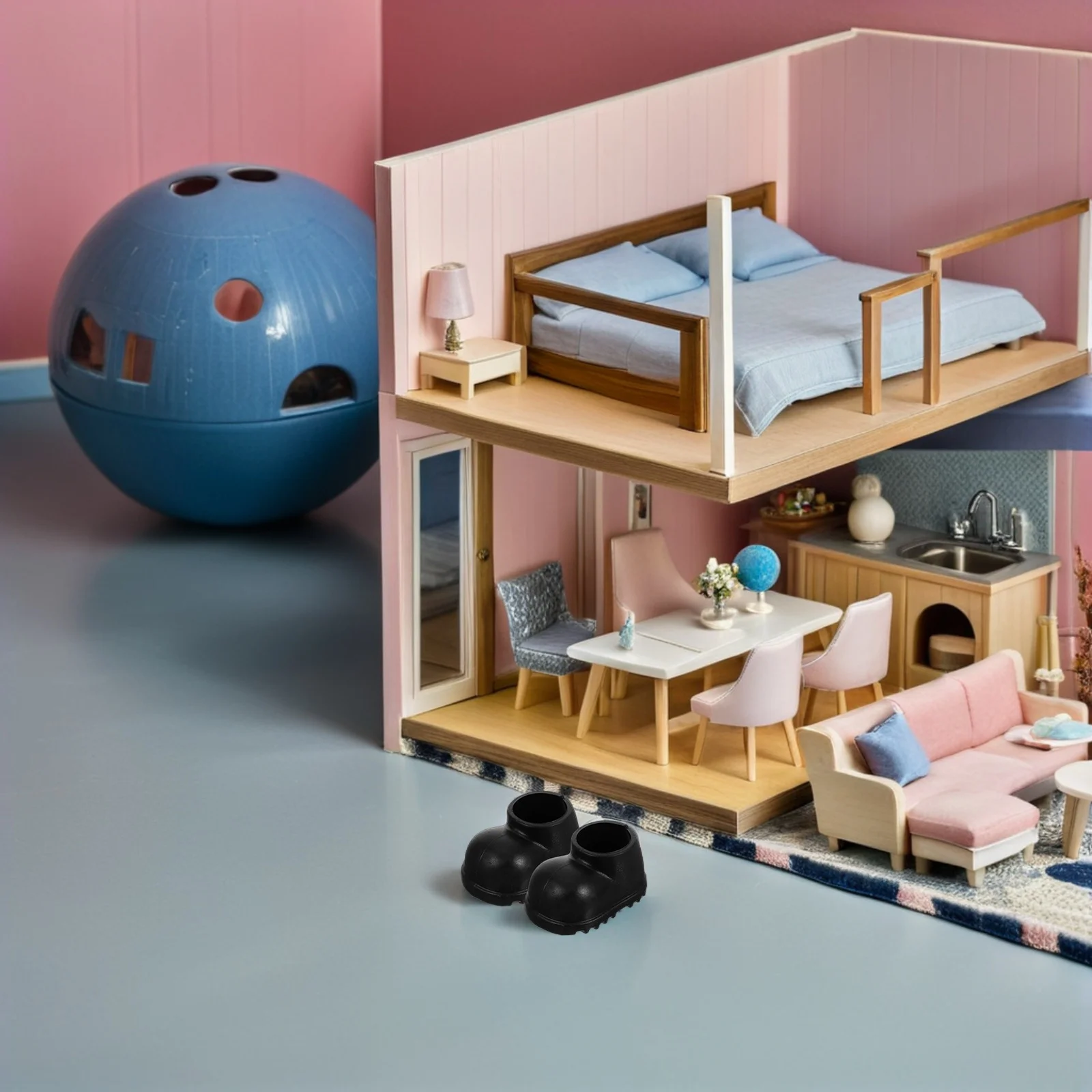 10pcs Rain Boots For 17 Cm Miniature Shoes Dress Up Accessories Plastic Mini Boot For Dollhouse Playtime Decor