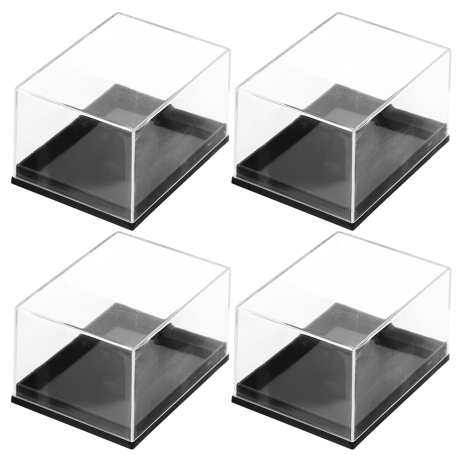 

4 Pcs Specimen Container Gems for Nails Mineral Display Boxes Case Transparent Storage Containers