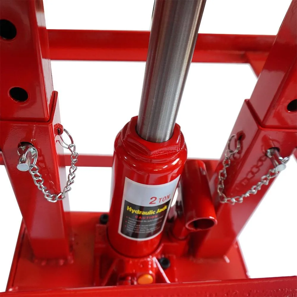 Servis Truk Mobil Otomatis Ramp Lift Rangka Perbaikan Hidraulik Tugas Berat Merah