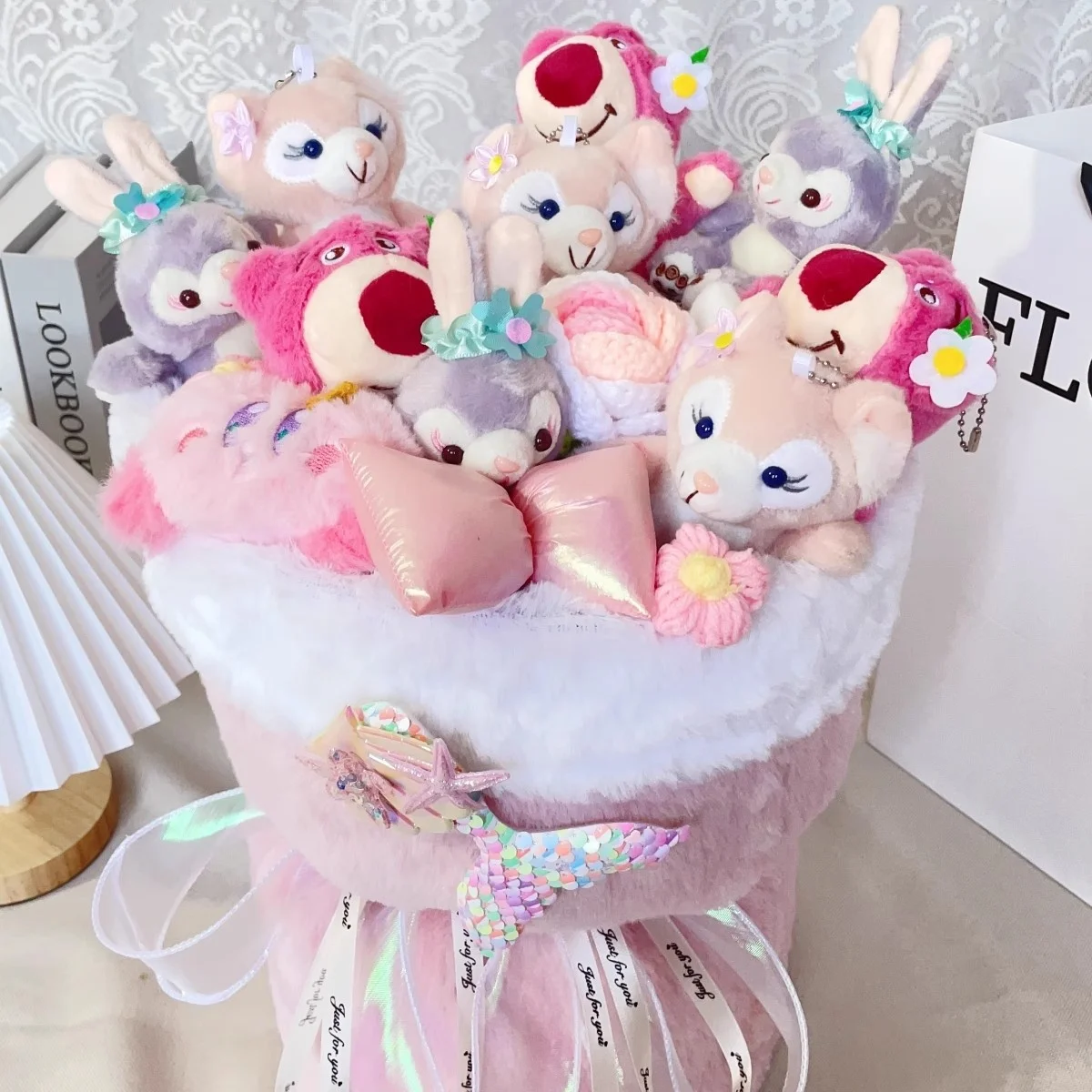 Strawberry Bear Stellar Dew Lina Belle Plush Doll Bouquet Birthday Present Send Creative Bouquets To Your Bestie Or Girlfriend