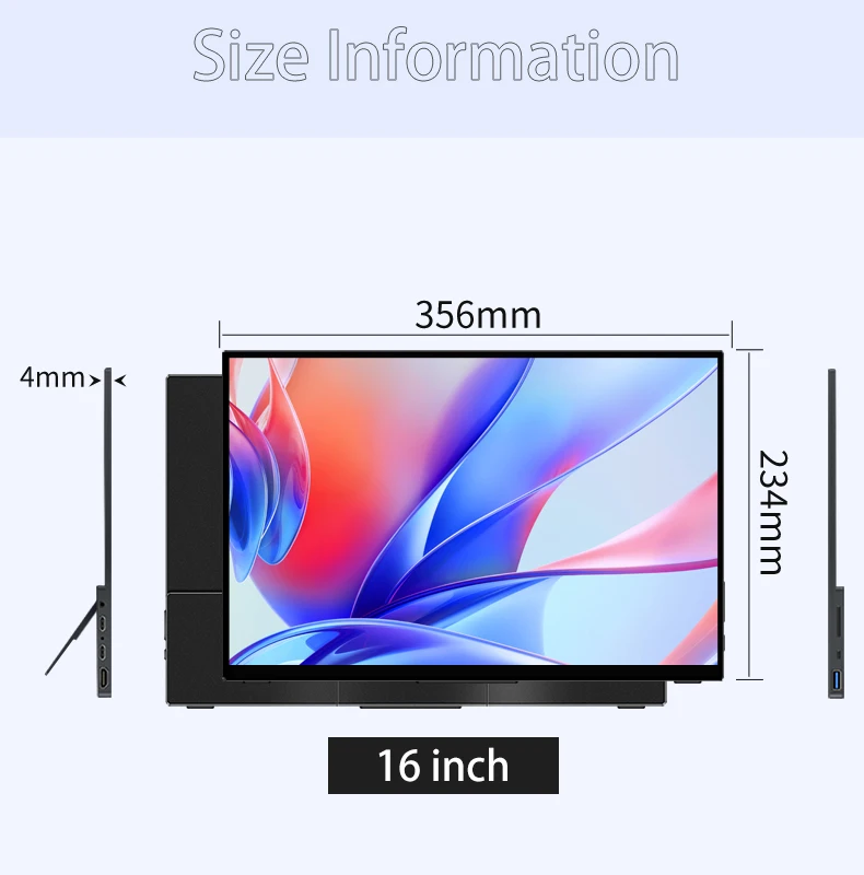 Tragbarer 16-Zoll-4K-Touchscreen-Monitor 100 % DCI-P3 550nit 3840 * 2400 16:10 Reise-Büro-Display für Telefon Laptop Switch Xbox – Detail 23