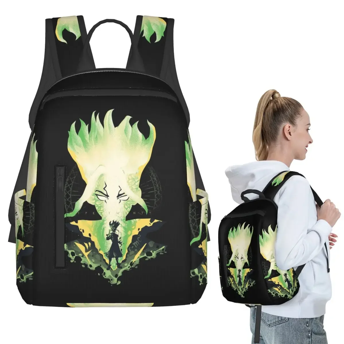 Mochila de Anime Dr Stone para estudiantes, niños y niñas, mochila escolar para niños, bolsos de hombro para ordenador portátil para hombres y mujeres
