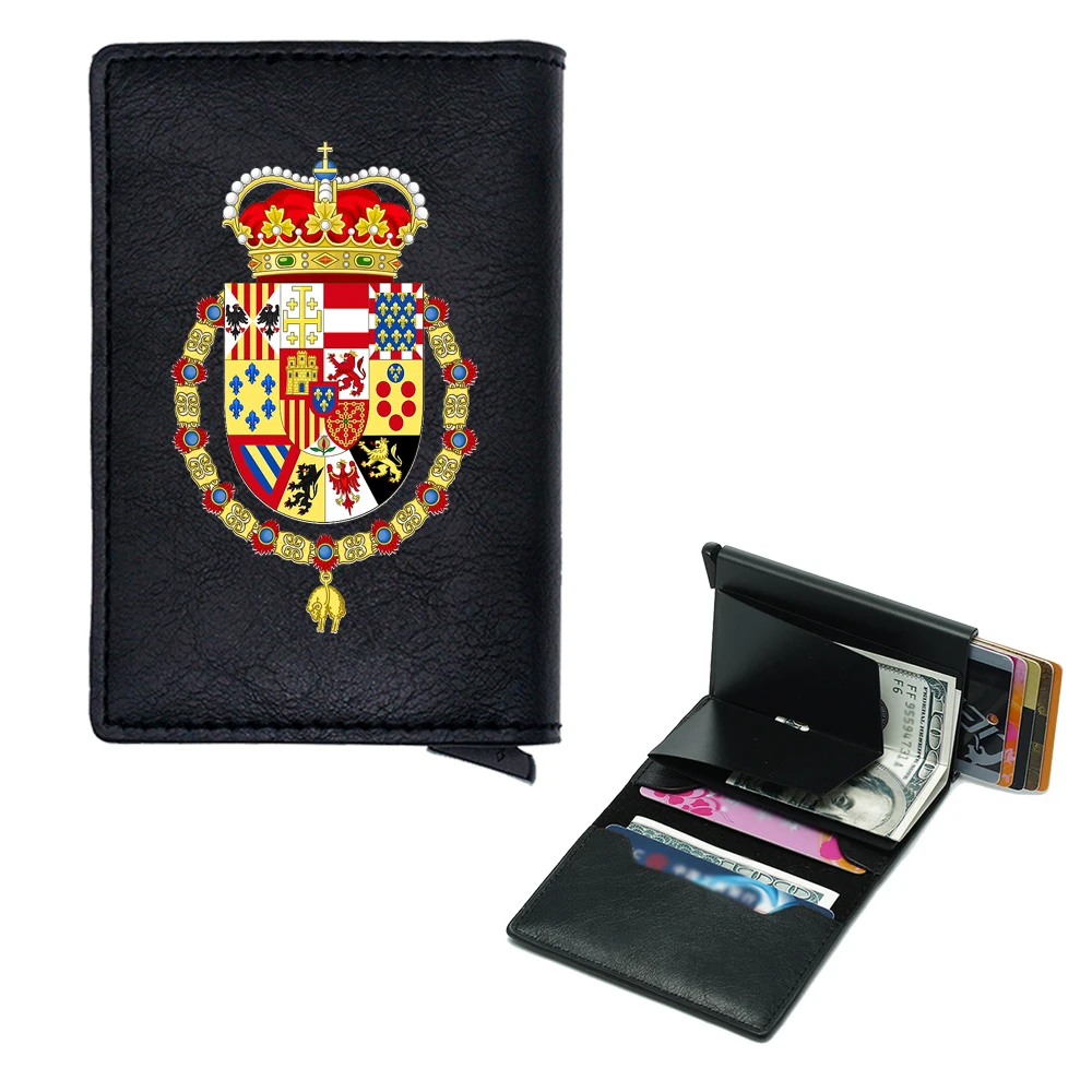 

Fashion Spain Royal Cover Rfid Credit Card Holder Men Wallets Bank Cardholder Case Small Slim Thin Mini Women Wallet